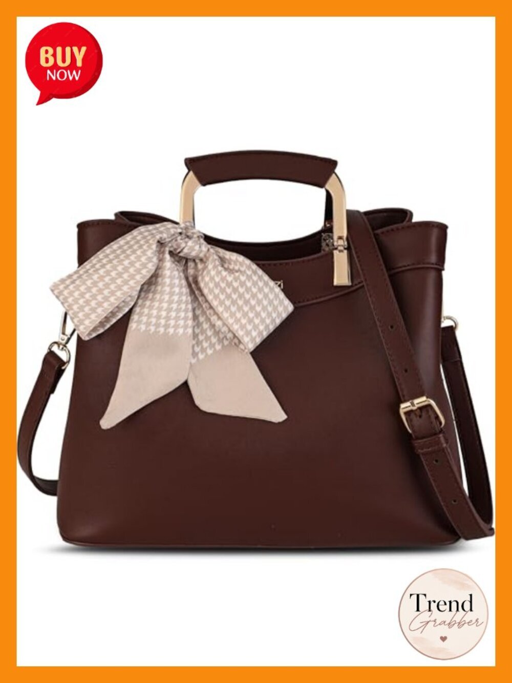 Structured Vegan Leather Satchel - Top Handle Crossbody Bag